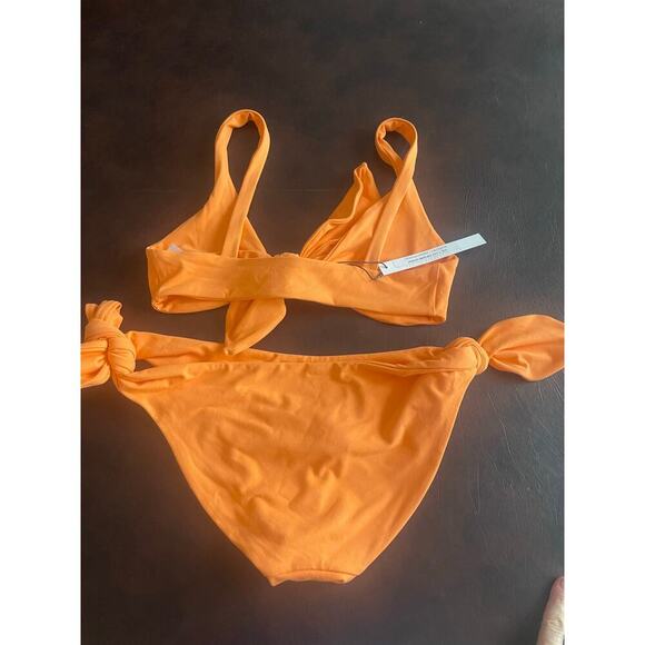 NWT Susana Monaco tie bikini set in nectarine orange size small - Picture 7 of 9